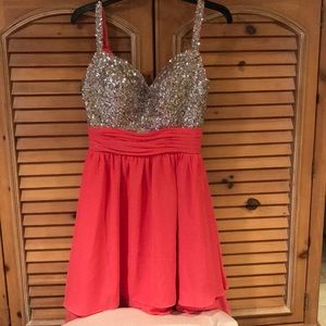 Pink Jr Prom/Prom Dress with Sequins